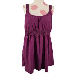 Women's Contour by Beach Scene Wine Plum Purple Swim Dress Swimsuit 14W Bathing